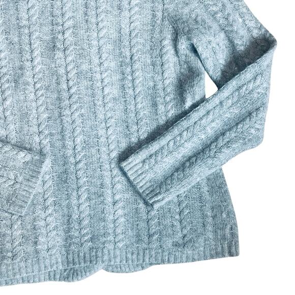 Kenar Women’s Sz XL Gray Angora Cardigan Sweater Cable Knit Button Front - Picture 10 of 12